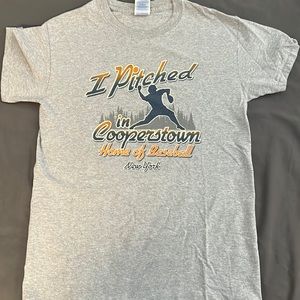 “I pitched in cooperstown” gray Baseball t shirt